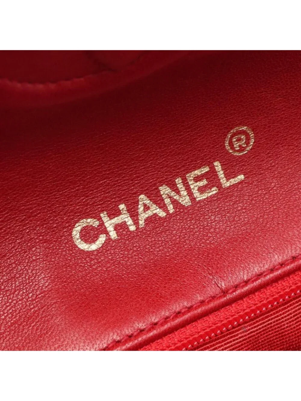 Chanel Shoulder Bag Quilted Big CC Logo Red Lambskin CC Chain